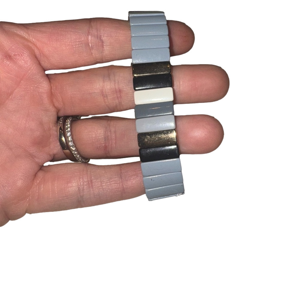 Gray and Black Stretch Bracelet